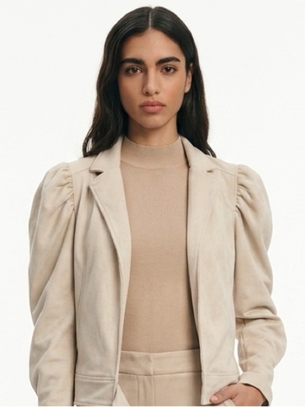 FOREVER 21 | NEW Faux Suede Beige Blazer with Tie Belt Detail Women’s Size M